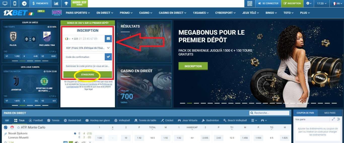 1xBet Création et Configuration du Compte Utilisateur